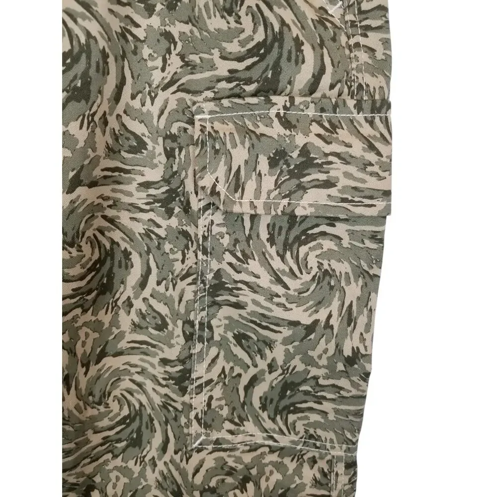 True Religion Men's Abstract Camo Cargo Pants Green Tan Waist 28